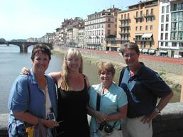 Linda and guests in Florence